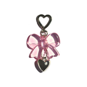 Pink Bow with Heart Keychain & Bag Charm