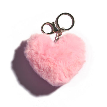 Fuzzy Love Keychain & Bag Charm in Pink