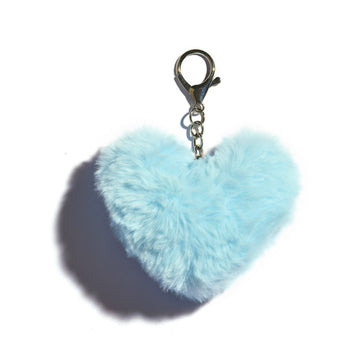 Fuzzy Love Keychain & Bag Charm in Blue