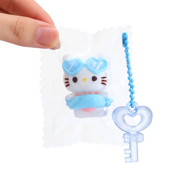 Kitty with Blue Swimsuit Taba Squishy Squeeze Toy Bag Charm