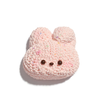 Knitted Bunny in Pink Taba Squishy Squeeze Toy Bag Charm