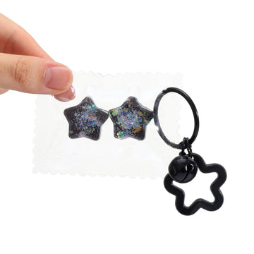 Mini Black Stars Taba Squishy Squeeze Toy Bag Charm