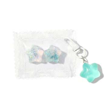 Mini Green Stars Taba Squishy Squeeze Toy Bag Charm