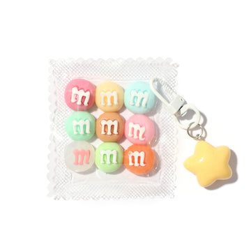 Rainbow Chocolate Beans Taba Squishy Squeeze Toy Bag Charm
