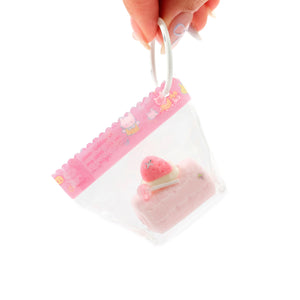 Mini Strawberry Swiss Roll Taba Squishy Squeeze Toy Bag Charm