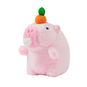 Bubble Gum Capybara in Pink Squeeze Toy Bag Charm