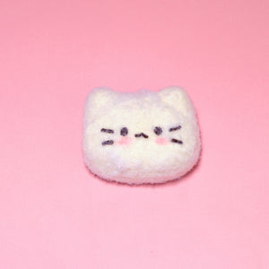 Mini Fluffy White Kitty Taba Squishy Squeeze Toy Bag Charm