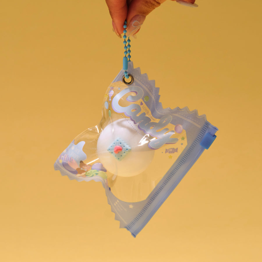 Mochi Ice Cream In Blue Taba Squishy Squeeze Toy Bag Charm
