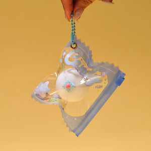 Mochi Ice Cream In Blue Taba Squishy Squeeze Toy Bag Charm