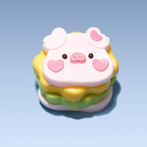 Mini Piggy Burg Taba Squishy Squeeze Toy Bag Charm