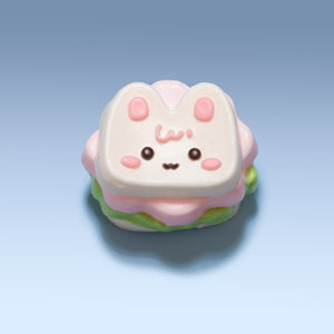 Mini Bunny Burger Taba Squishy Squeeze Toy Bag Charm