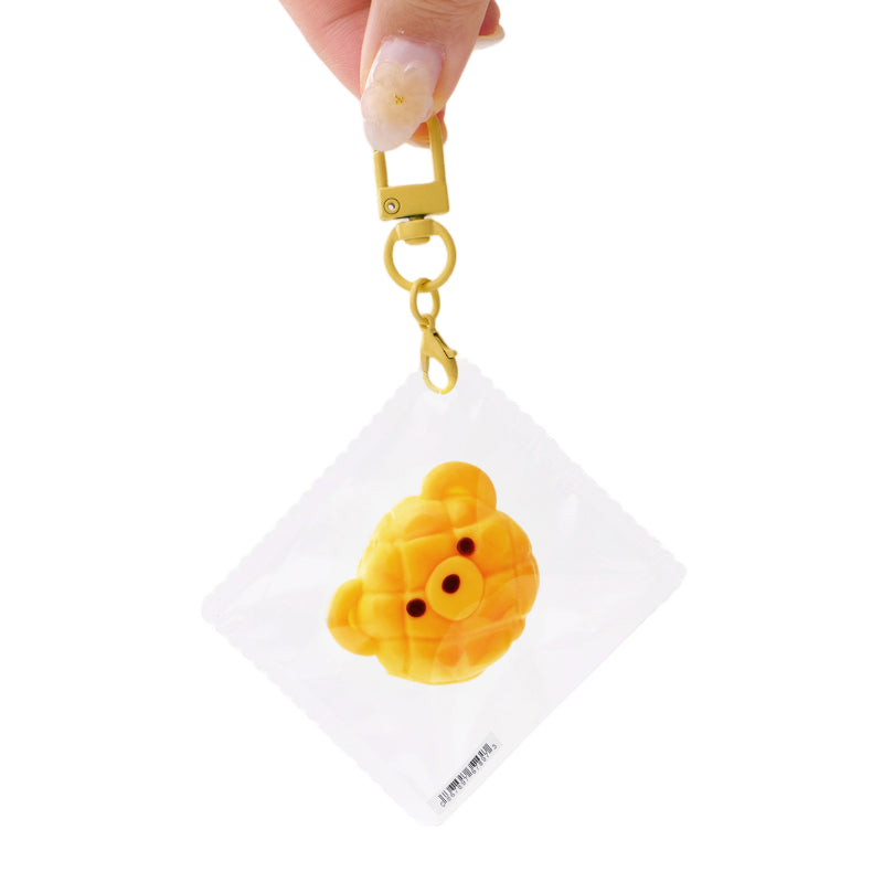 Mini Bear Bread Taba Squishy Squeeze Toy Bag Charm