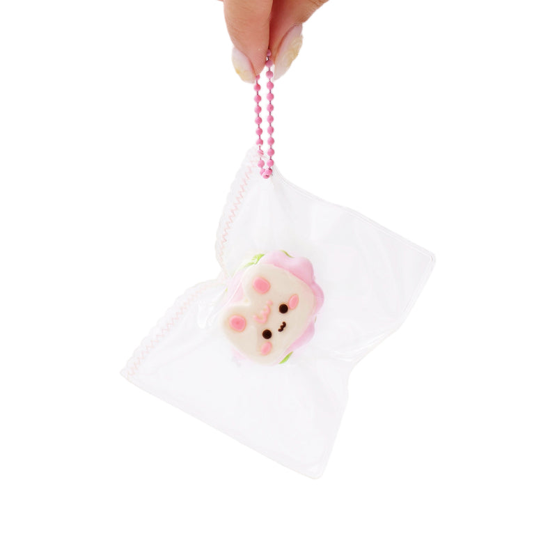 Mini Bunny Burger Taba Squishy Squeeze Toy Bag Charm