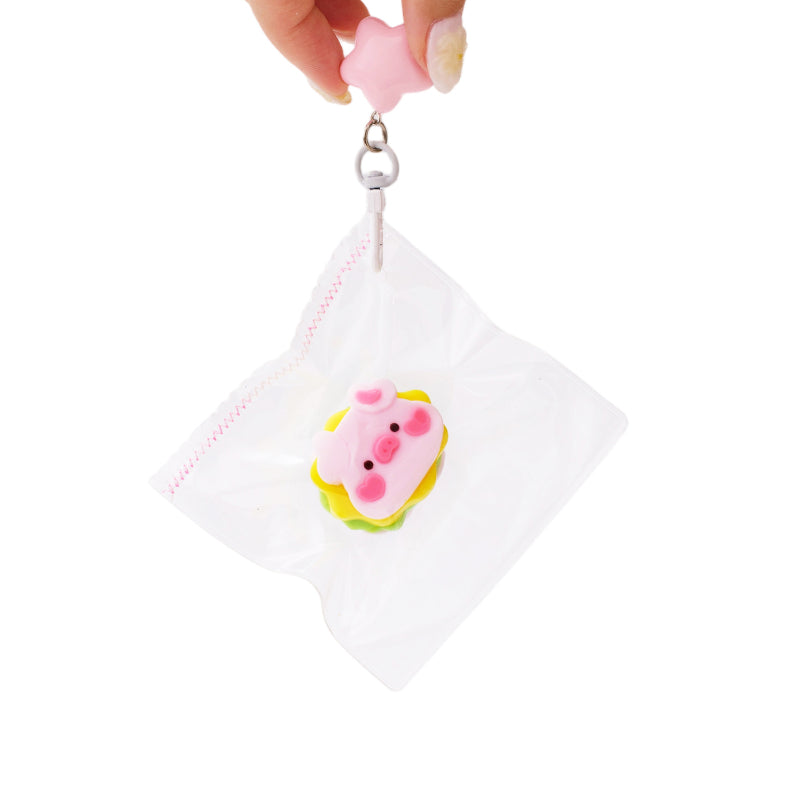 Mini Piggy Burg Taba Squishy Squeeze Toy Bag Charm