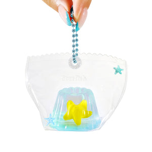Crystal Cannelés with starfish Taba Squishy Squeeze Toy Bag Charm