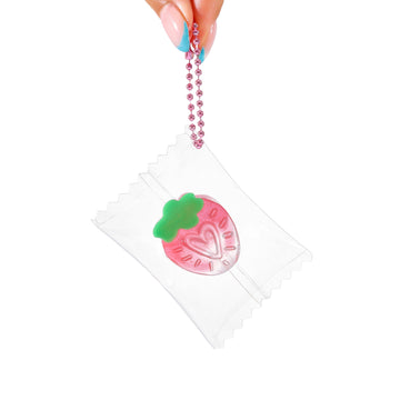 Strawberry Gummy Taba Squishy Squeeze Toy Bag Charm