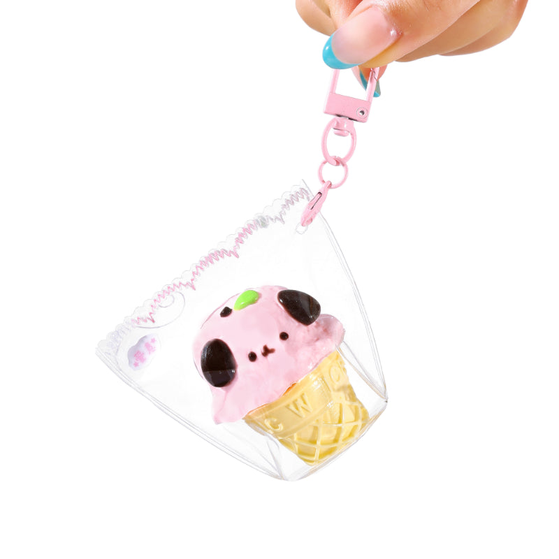 Puppy Ice Cream Taba Squishy Squeeze Toy Bag Charm
