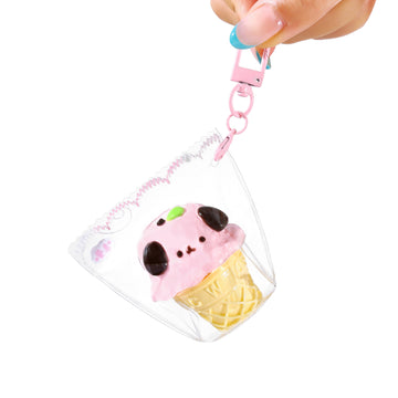 Puppy Ice Cream Taba Squishy Squeeze Toy Bag Charm