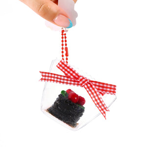 Raspberry Dark Chocolate Cake Taba Squishy Squeeze Toy Bag Charm