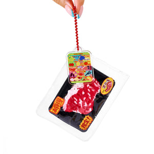 Mini Steak Taba Squishy Squeeze Toy Bag Charm