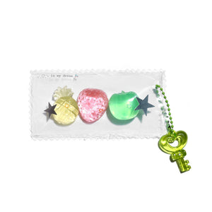 Fruit Basket Taba Squishy Squeeze Toy Bag Charm