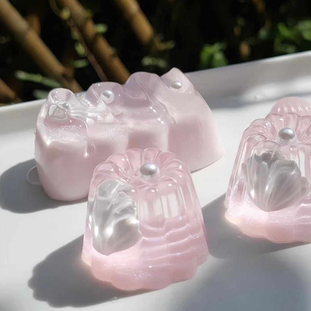 Crystal Cannelés in Pink Taba Squishy Squeeze Toy Bag Charm
