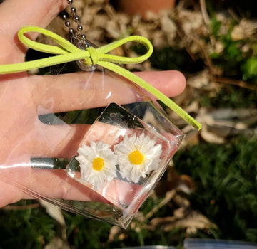 Crystal Daisies Taba Squishy Squeeze Toy Bag Charm