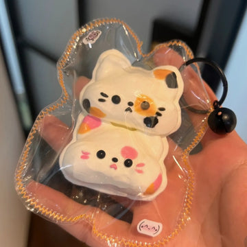 Kitty Duo Taba Squishy Squeeze Toy Bag Charm