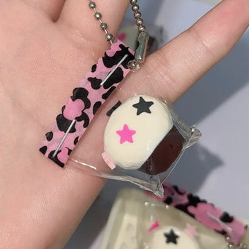 Mini Chocolate & Vinilla Cupcake Taba Squishy Squeeze Toy Bag Charm